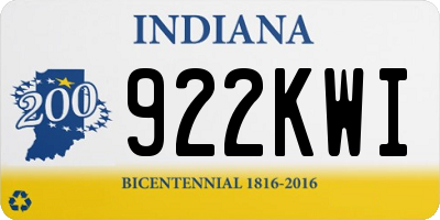 IN license plate 922KWI