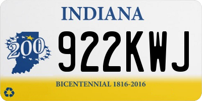 IN license plate 922KWJ