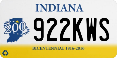 IN license plate 922KWS