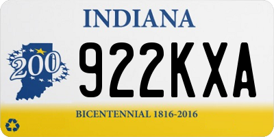 IN license plate 922KXA