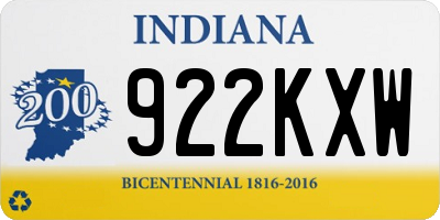IN license plate 922KXW