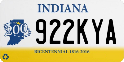 IN license plate 922KYA