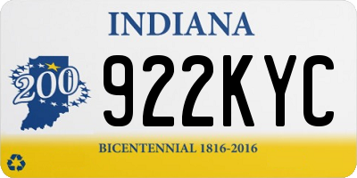 IN license plate 922KYC