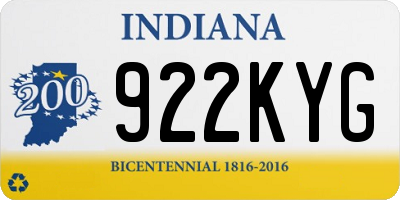 IN license plate 922KYG