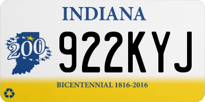 IN license plate 922KYJ