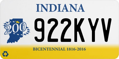 IN license plate 922KYV
