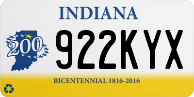 IN license plate 922KYX