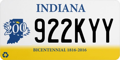 IN license plate 922KYY