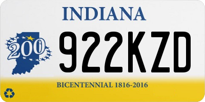 IN license plate 922KZD