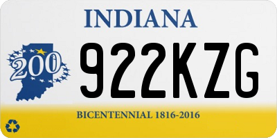 IN license plate 922KZG
