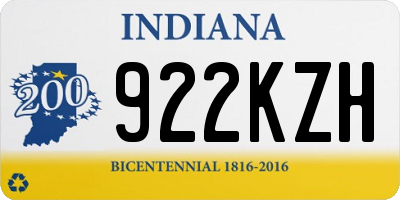 IN license plate 922KZH