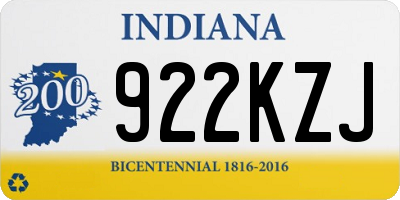 IN license plate 922KZJ