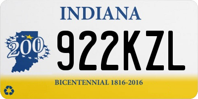 IN license plate 922KZL