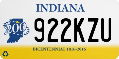 IN license plate 922KZU