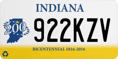 IN license plate 922KZV