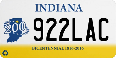 IN license plate 922LAC