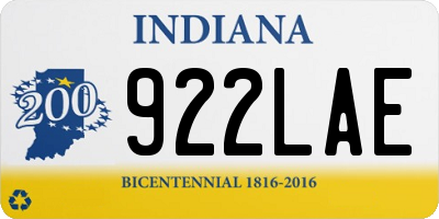 IN license plate 922LAE