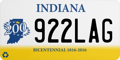IN license plate 922LAG