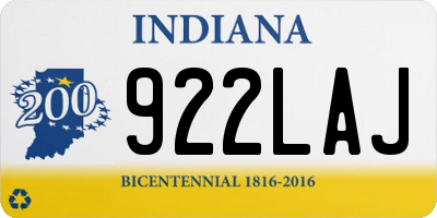 IN license plate 922LAJ