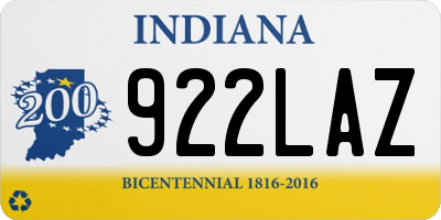 IN license plate 922LAZ