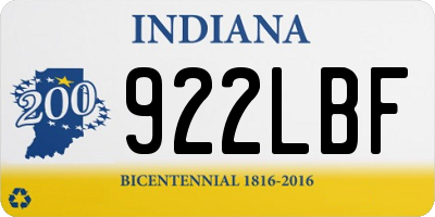IN license plate 922LBF