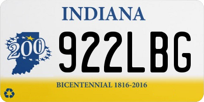 IN license plate 922LBG