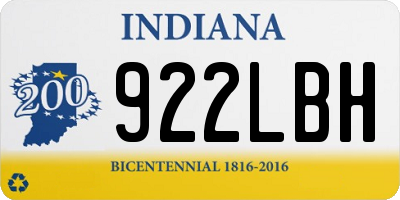 IN license plate 922LBH