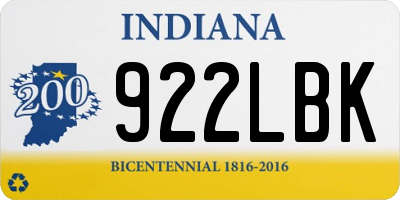 IN license plate 922LBK