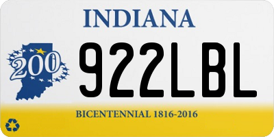 IN license plate 922LBL