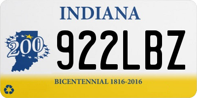 IN license plate 922LBZ