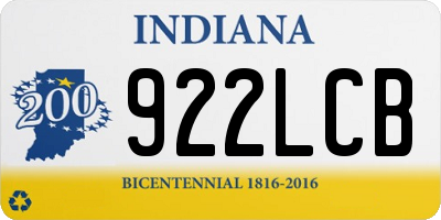 IN license plate 922LCB