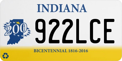 IN license plate 922LCE