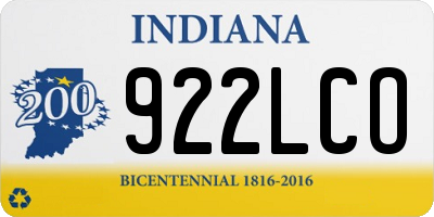 IN license plate 922LCO
