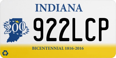 IN license plate 922LCP