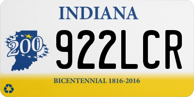 IN license plate 922LCR