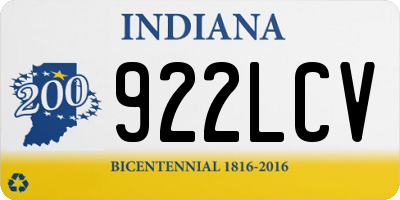 IN license plate 922LCV