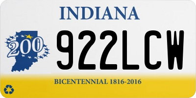 IN license plate 922LCW