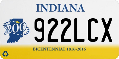 IN license plate 922LCX