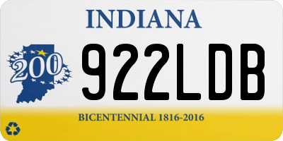 IN license plate 922LDB
