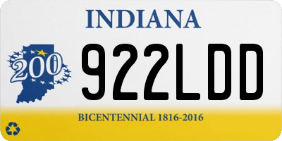 IN license plate 922LDD