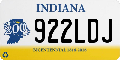 IN license plate 922LDJ