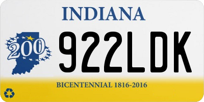 IN license plate 922LDK