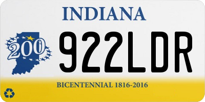 IN license plate 922LDR
