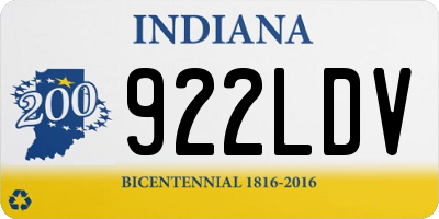 IN license plate 922LDV