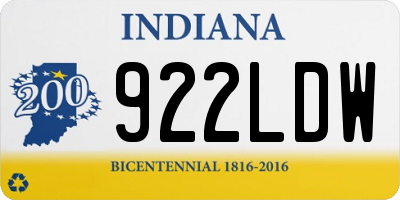 IN license plate 922LDW