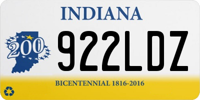 IN license plate 922LDZ