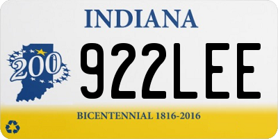 IN license plate 922LEE