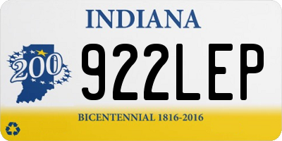 IN license plate 922LEP