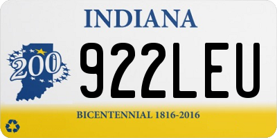 IN license plate 922LEU