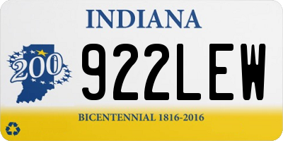 IN license plate 922LEW